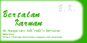 bertalan karman business card